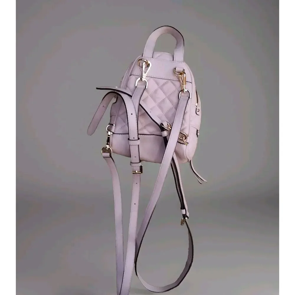 MICHAEL KORS RHEA ZIP XS MESSENSGER BACKPACK QUILT IN BLOSSOM PINK DETACH‎ STRAP